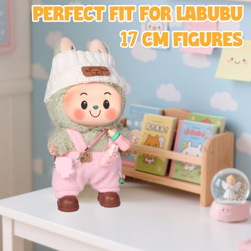 AICase for 17cm Doll Clothes/Outfit,Clothing Set for 17cm Doll,3 Piece Set Hat Clothing,Boys and Girls Stylish Adorable Clothes Accessories _Pink-16 - Image 2